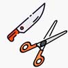 afilado cuchillo tijera